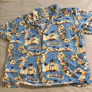 Big Dogs Blue and Yellow Tropical five o clock somewhere Shirt